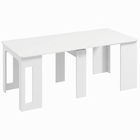 HOMCOM - Table à manger rectangulaire extensible 23,6 po-70,9 po pour 6-8 personnes - blanc-Cette table à manger s'étend de 23,6 po à 70,9 po, offrant des places pour jusqu'à 6 personnes 