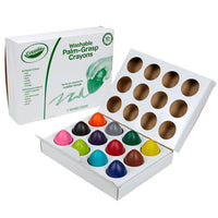 Crayola - Crayons lavables à paume - Paquet de 12-Les crayons de préhension de la paume Young Kids sont conçus pour les petits gribouillis pour les aider à exprimer, créer et explorer avec la couleur.