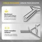 MotionGrey - Barre hexagonale olympique  pour soulevés de terre et entraînement musculaire - 140 cm - Argent-Couleur : Argent