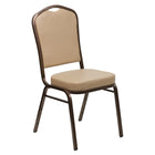Flash Furniture – Chaise de banquet empilable Hercules à dossier en couronne, tissu beige avec cadre à veine cuivre-Capacité de poids de 500 lb