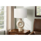 Monarch Specialties - Luminaire - 28 po H Lampe De Table - Résine Beige - Abat-Jour Ivoire / Crème - Contemporain-Idéale pour éclairer une table de nuit, une console, une table d'appoint ou une table latérale, cette lampe décorative crée une ambiance chaleureuse et accueillante grâce à son design architectural créatif