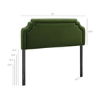 Modway - Magnolia Taille Velvet Performance Résistant aux Taches Tête de lit King Size - Vert mousse-Tête de lit King Size rembourrée
