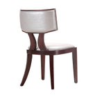 Manhattan Comfort - Lot de 2 chaises de salle à manger traditionnelles Pulitzer 46 cm, revêtement similicuir, argent et noyer-Livré chez vous entièrement assemblé Aucun assemblage requis