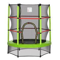 Outsunny - Trampoline pour enfants 55 po avec filet de sécurité, cadre en acier - vert-Offrez à votre enfant des heures de plaisir à sauter avec ce trampoline 