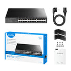 Cudy - Commutateur Ethernet Gigabit 24 ports-Snooping IGMP - Identifie les groupes de multidiffusion connectés au commutateur et envoie les données aux ports exacts au lieu de les diffuser.