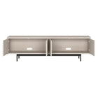 Hudson&Canal - Meuble TV Abington pour téléviseurs jusqu'à 75" - Blanc aulne-Nettoyer avec un chiffon doux et sec, sans produits chimiques agressifs ni produits de nettoyage abrasifs