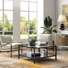 Hudson&Canal - Table basse carrée Hera 32" avec étagère miroir - Bronze noirci-Nettoyer avec un chiffon doux et sec, sans produits chimiques agressifs ni produits de nettoyage abrasifs