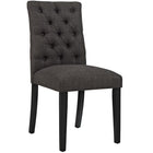 Modway - Duchess Bouton touffé Tissu Chaise à manger - Brown-Chaise de salle à manger à touffes boutonnées