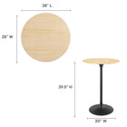 Modway - Lippa Rond de 28 po Bois Bar Table, Noir Naturel-Placage en grain de bois et plateau de table en MDF