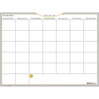 Planificateur mensuel effaçable à sec autocollant non daté WallMates AT-A-GLANCE - 18 po x 24 po - bilingue-Format mensuel non daté avec espace de notes de rappel importantes