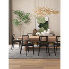 Manhattan Comfort - Lot de 4 chaises de salle à manger Versailles 47 cm style industriel chic - noir et cannage naturel-Cannage naturel fin fabriqué à partir de véritable rotin en bois