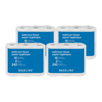 Baseline - Papier hygiénique - 242 feuilles par rouleau - 48 rouleaux-Feuilles à double épaisseur pour une meilleure résistance et une absorption optimale.