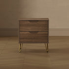 Manhattan Comfort - Table de nuit Avira 20" style mid-century moderne à 2 tiroirs - Marron-Assemblage à domicile requis Tout le matériel inclus