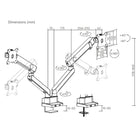 Uplite – Support réglable pour deux moniteur de 17 à 35 po à mouvement complet - argent-Capacité de poids: 4.4 to 26.4 lbs/2-12kg pour chaque bras 