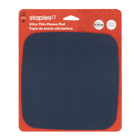 Staples Tech - Tapis de souris ultramince - 21 cm L x 21 cm l x 0,12 cm H - bleu-Surface lisse en plastique