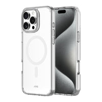 AXS - ULTRA CLEAR étui testé compatible MagSafe contre les chutes pour Apple iPhone 16 Pro Max - Transparent-Protection anti-UV pour afficher clairement le design original de votre cellulaire