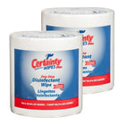 Certainty Plus lingettes desinfectantes - non parfume - 8 po L x 5 po l - 1500 lingettes par rouleau - 2 rouleaux par caisse-Desinfectant à efficacite totale, tuant les bacteries, virus et champignons, y compris le SRAS-CoV-2 (la cause due COVID-19), Coronavirus Humain, Staph, E. coli, SARM, Influenza A / A2, Strep et plus
