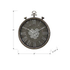 Monarch Specialties - Horloge - 24 po Rond - Mécanisme D'Engrenage - Horloge Murale - Gris - Transitionnel-Facile à lire, le design numérique romain est imprimé sous une surface en verre avec un cadre en plastique élégant et durable