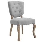Modway - Array Vintage français rembourré Fauteuil d’appoint de salle à manger - Gris clair-Fauteuil d’accompagnement français vintage