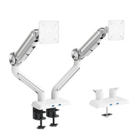 ShoppingAll - Support de moniteur double robuste pour écrans de 13 à 35 po - Blanc-Chaque bras prend en charge un écran compatible VESA jusqu'à 35 po pesant 26,5 lb ou moins