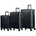 CHAMPS - Earth Ensemble de bagages 3 pièces - Noir-Système d'expansion sur toutes les valise
