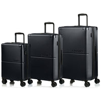 CHAMPS - Earth Ensemble de bagages 3 pièces - Noir-Système d'expansion sur toutes les valise