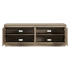 Hudson&Canal - Meuble TV Presque pour téléviseurs jusqu'à 75" - Chêne gris vieilli-Nettoyer avec un chiffon doux et sec, sans produits chimiques agressifs ni produits de nettoyage abrasifs