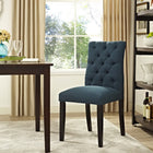 Modway - Duchess Bouton touffé Tissu Chaise à manger - Azure-Pieds en caoutchouc massif