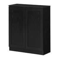 South Shore - Essence - Armoire de rangement avec 2 portes - Chêne noir-Détails réfléchis : cette unité de rangement brille par ses délicates moulures aux portes. Sa base de type podium ajoute de la dimension à ce meuble d’apparence simple. L’ensemble forme une armoire au style intemporel.