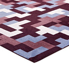 Modway - Andela Mosaïque de blocs imbriqués Tapis de comédie 8 pi l x 10 pi L - Rouge multicolore et bleu clair-Microfibre 100% polyester