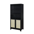 Manhattan Comfort - Ensemble de 2 bibliothèques-armoires Sheridan 80 cm style mid-century moderne - Noir-17,71 po L x 31,49 po l x 70,86 po H