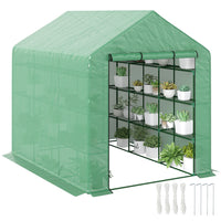 Outsunny - serre portable mini 7 pi x 3 pi x 2 pi, vert-Créez une serre spacieuse, utilisable toute l'année, légère et robuste dans n'importe quel jardin, terrasse, patio ou espace intérieur  
