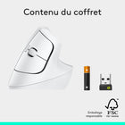 Logitech - Lift Souris Ergonomique Verticale - Blanc-Le logiciel Logi Options+ requis, disponible pour Windows et macOS.