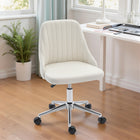Vinsetto - Fauteuil de bureau vanité avec roulettes pivotantes - blanc crème-Assemblage requis