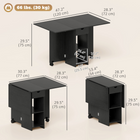 HOMCOM - Table à manger pliante à abattant avec tiroir et étagères de rangement pour 4-6 personnes - noir-La longueur ajustable permet de libérer de l'espace pour des activités comme les devoirs, les loisirs créatifs ou les jeux 