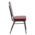Flash Furniture – Chaise banquet empil Hercules, dos couronne, vinyle bourgogne, siège de 2,5 po, structure argentée, 4/paquet-Capacité de poids de 500 lb