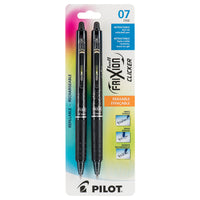Pilot-Stylos à bille roulante, encre gel Frixion Clicker effaçables, rétractables, rechargeables, 0,7mm, noirs, paq./2, BLRT-FR7-Stylo à bille roulante effaçable