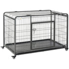 PawHut - Cage pour chien pliable robuste pour chiens très grande taille - 49 po x 30 po x 32 po-Les fils et le cadre sont fabriqués en métal robuste pour une utilisation quotidienne<br> 