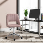 Vinsetto - Chaise de bureau pivotante sans accoudoirs - rose-Forme coquille avec surpiqûres pour un look décontracté et élégant