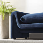 Modway - Waverly Performance Velvet Banc - Bleu Minuit-Rembourrage en mousse dense