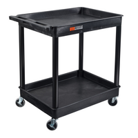 LuxorMD – Chariot à bacs TC Series, 2 tablettes, noir-Noir