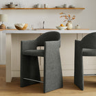 Modway - Talia 37 pouces Tissu rembourré Tabouret de comptoir - Fusain-Cadre en bois courbé
