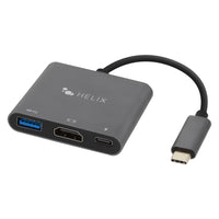 Helix - Adaptateur USB-C 3-en-1 avec USB-A et HDMI-Puissance de 60 W en USB-C