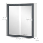 Kleankin - Armoire de salle de bain à miroir murale avec deux portes - blanc-2 étagères réglables avec 5 positions pour accueillir des objets de tailles différentes 