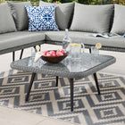 Modway - Endeavor Terrasse extérieure Rotin en osier Table basse carrée - Gris-Rotin en osier synthétique en PE