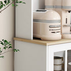 HOMCOM - Armoire de cuisine avec 3 compartiments, 2 étagères ouvertes et plan de travail - blanc-Peut être utilisé dans n'importe quelle pièce, y compris la cuisine, le garde-manger, le garage ou la salle de bain 