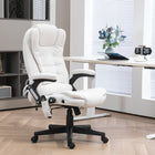 Vinsetto - Chaise de bureau de massage avec vibrations 6 points - blanc-Télécommande filaire incluse, avec poche latérale de rangement