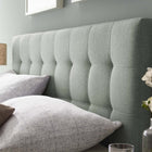 Modway - Lily Tissu rembourré Tête de lit complète, Gris-Rembourrage en polyester fin