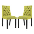 Modway - Duchess Tissu Chaise à manger Ensemble de 2 - Herbe de blé-Rembourrage en mousse dense pour le confort