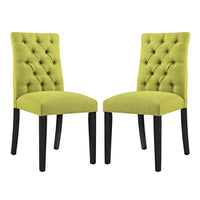 Modway - Duchess Tissu Chaise à manger Ensemble de 2 - Herbe de blé-Rembourrage en mousse dense pour le confort